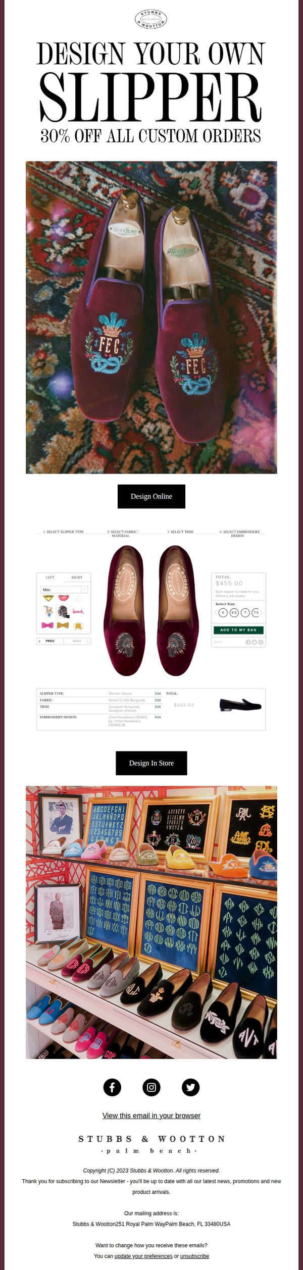 7. Stubbs & Wootton	: Bespoke Event Ends Sunday! Hurry and Start Designing