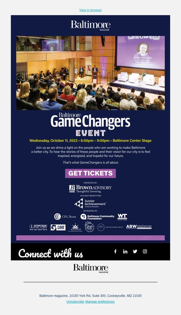 7. Connect & Inspire: GameChangers Event 🎟️