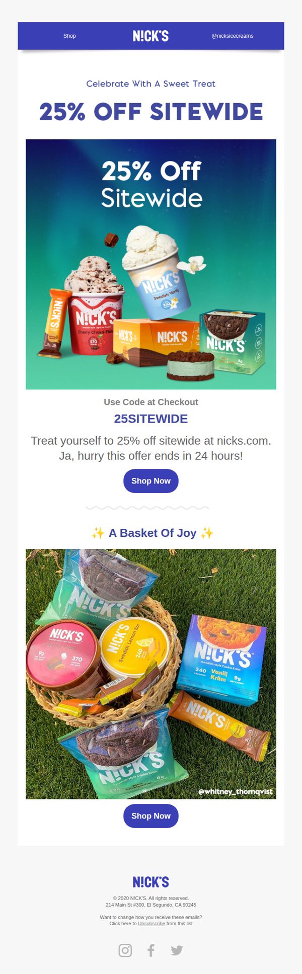 9. Nick's Ice Creams: 25% Off Sitewide 😋