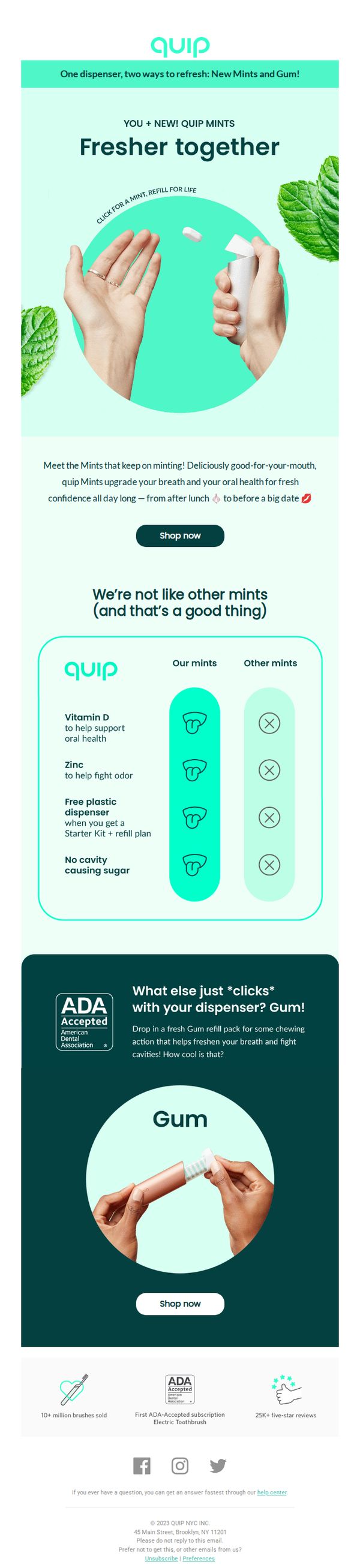 7. quip: Don’t miss your mintiest (& healthiest) mouth yet 🌿