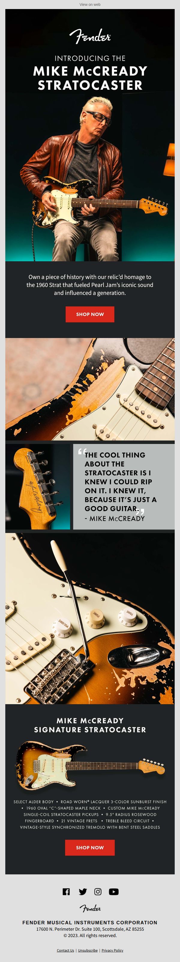 10. NEW Mike McCready Stratocaster