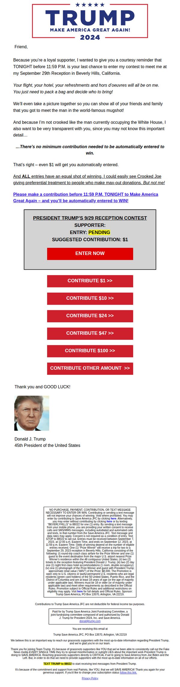 9. Donald J. Trump: Courtesy Reminder: No Entry?