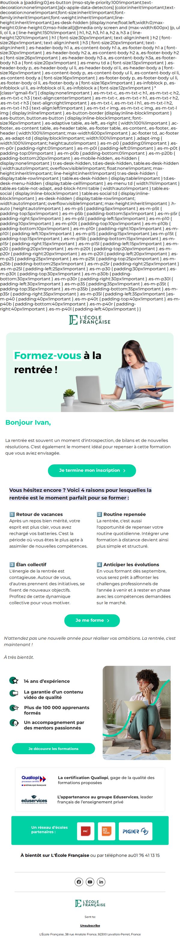 9. Ivan, la rentrée est le moment idéal pour booster votre carrière ! 🌟