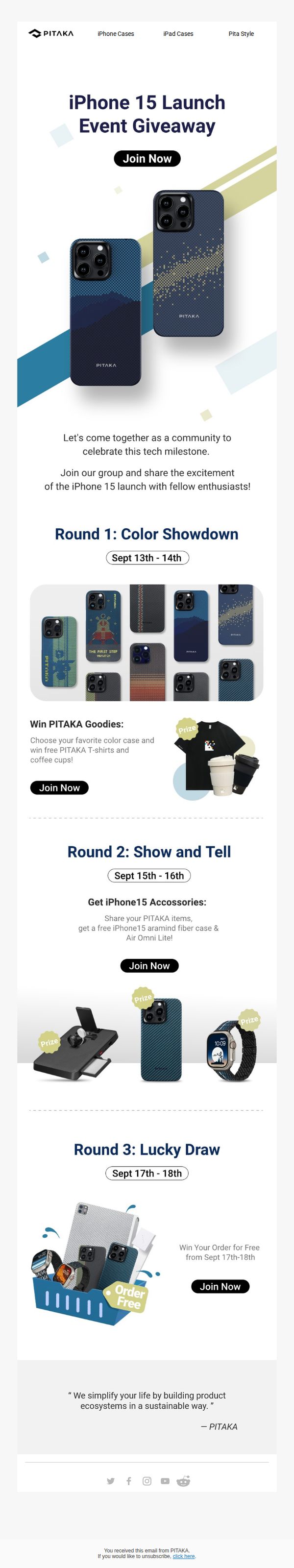 7. PITAKA: iPhone 15 Launch Event Giveaway