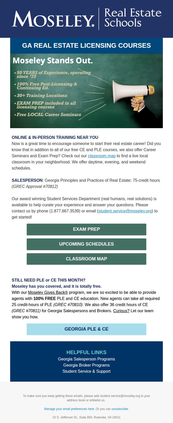 Moseley Real Estate Schools