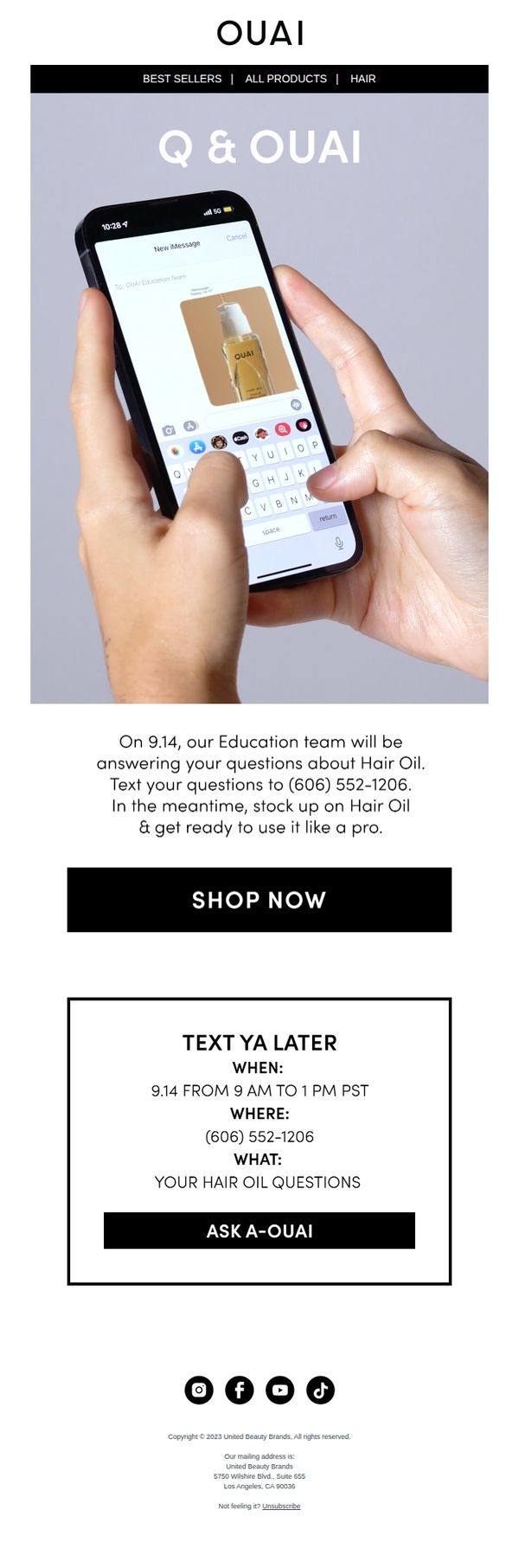 8. Text us & get your fast fix for healthy hair