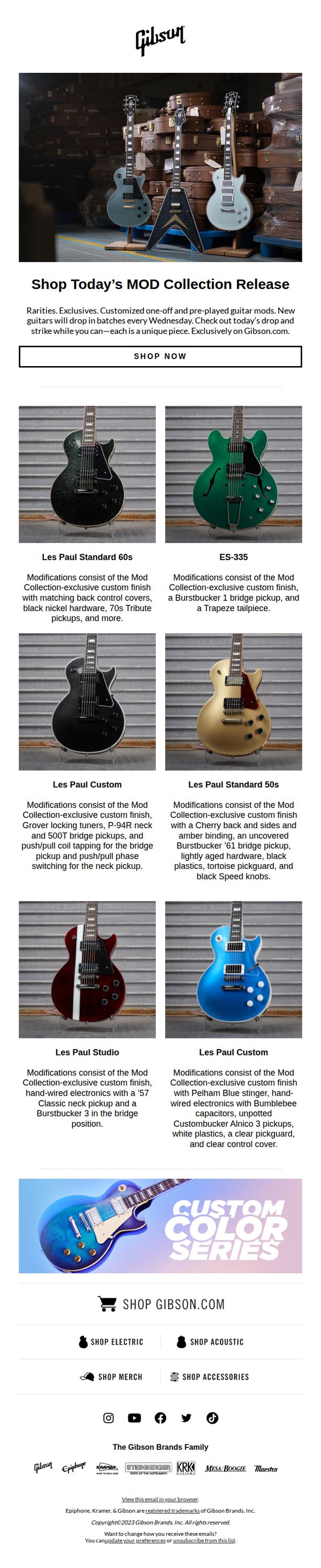 7. Gibson: Shop Today’s MOD Collection Release