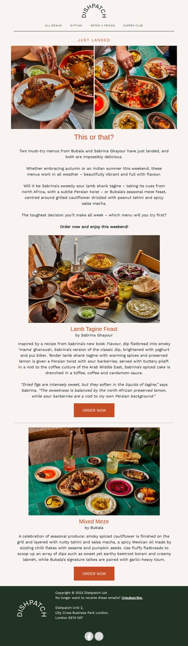 7. NEW: Lamb tagine or a meze feast?