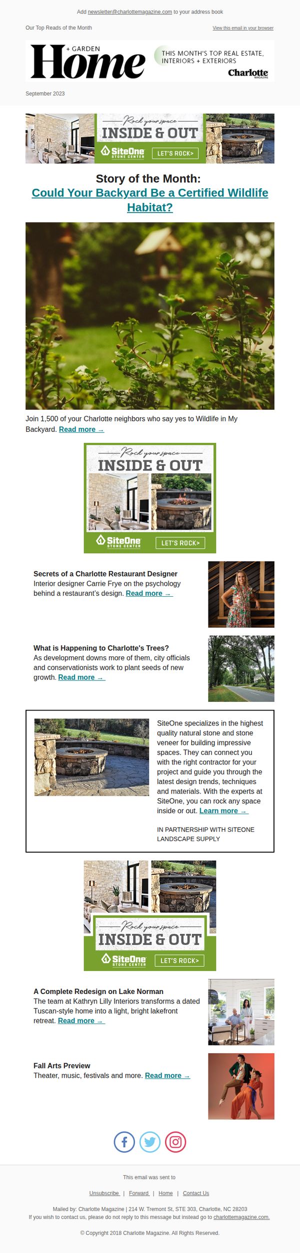 9. Charlotte Magazine: Could Your Backyard Be a Certified Wildlife Habitat?