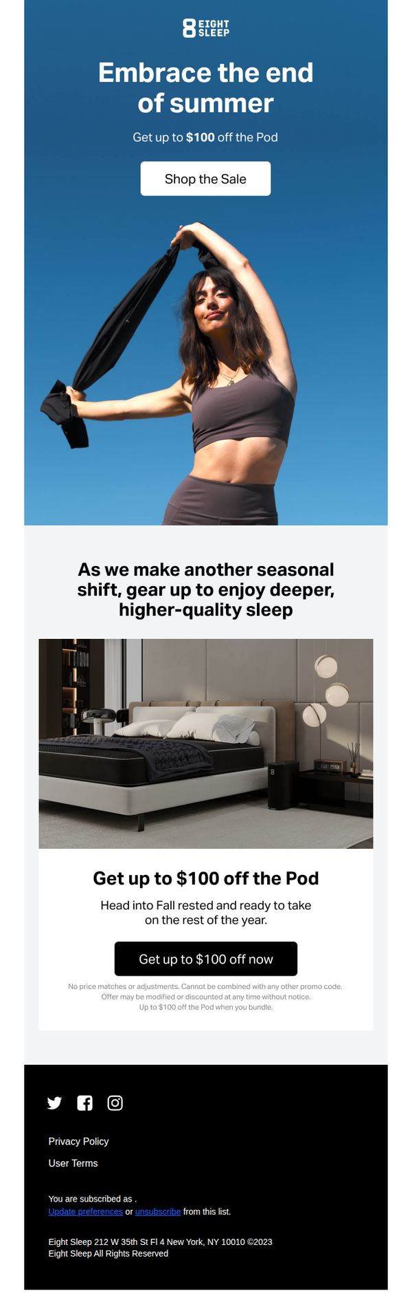 7. Eight Sleep: Does your bed prep for new seasons?