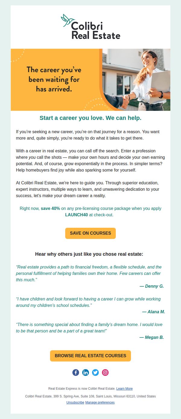 7. Call off the search; your dream job is here.