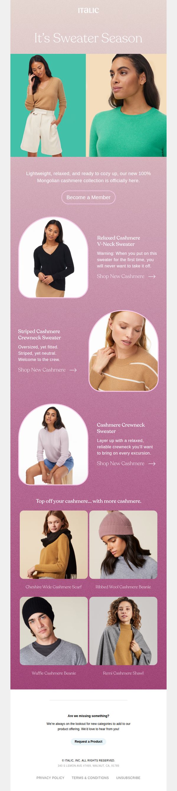 9. New cashmere sweaters are here