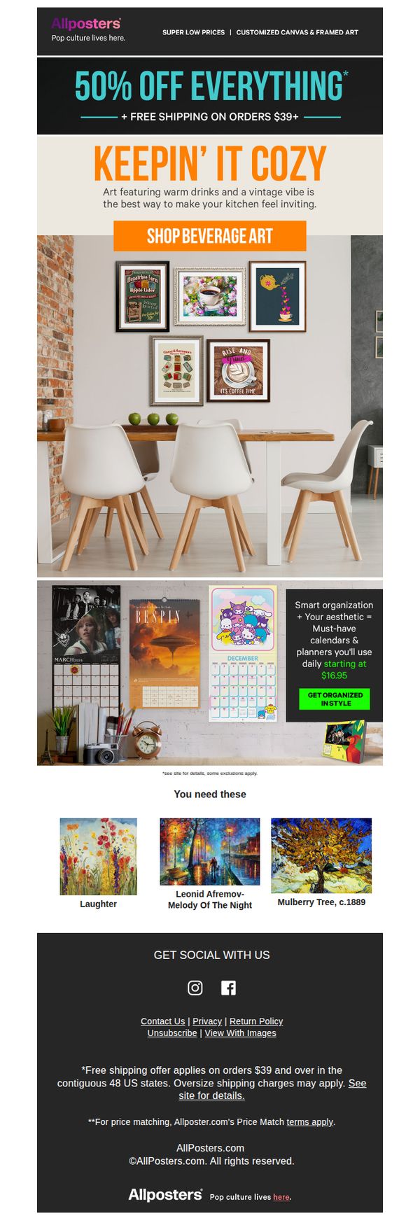 7. AllPosters: Cozy kitchen art