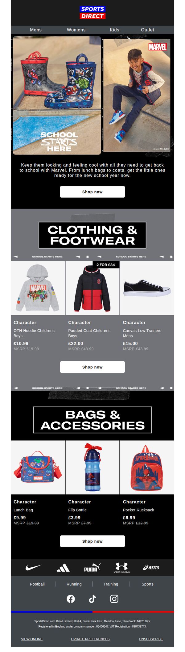 7. Sports Direct : Marvel | Back To School Essentials 🎒