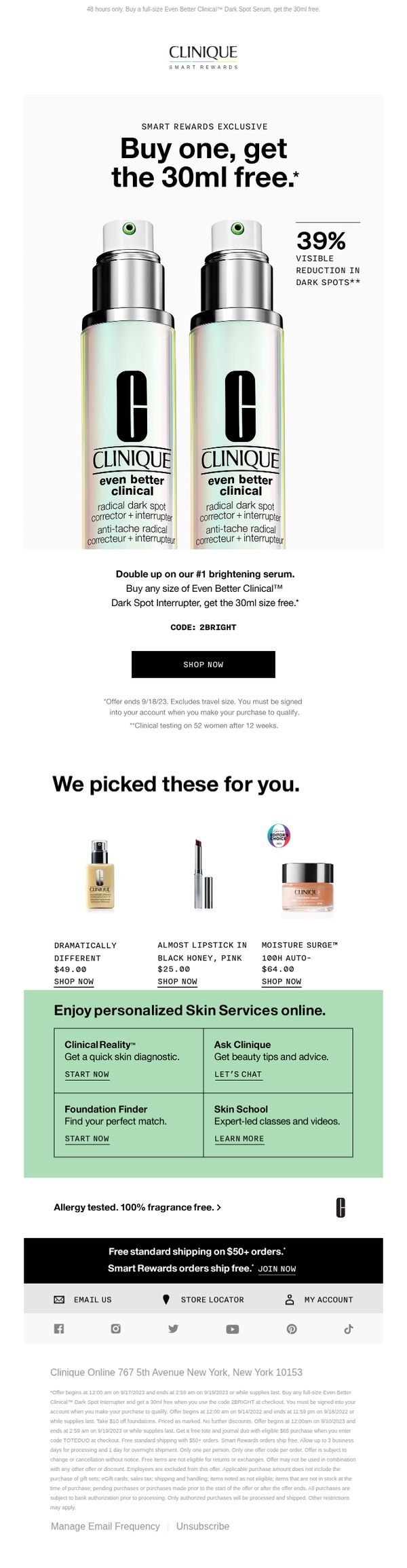 6. Bright offer for Smart Rewards members 💡Serum BOGO!