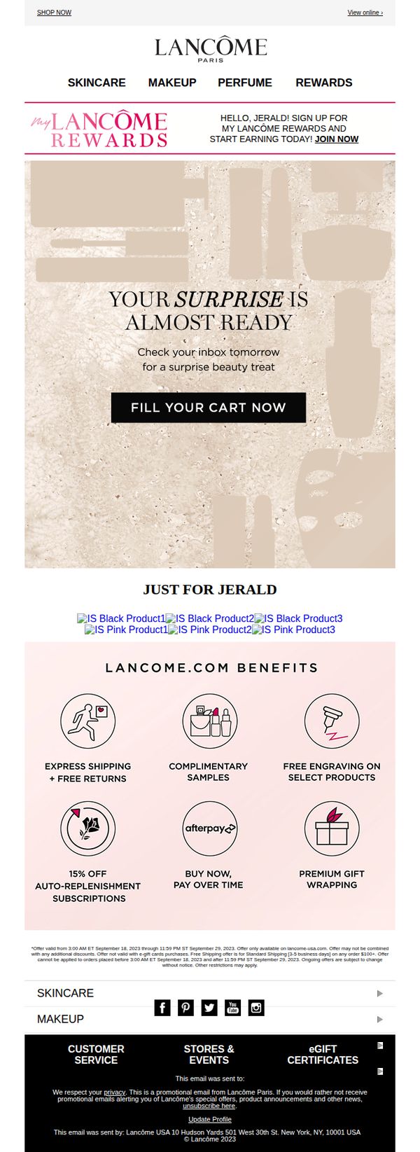 7. Lancôme - US: We Have a Surprise to Share!