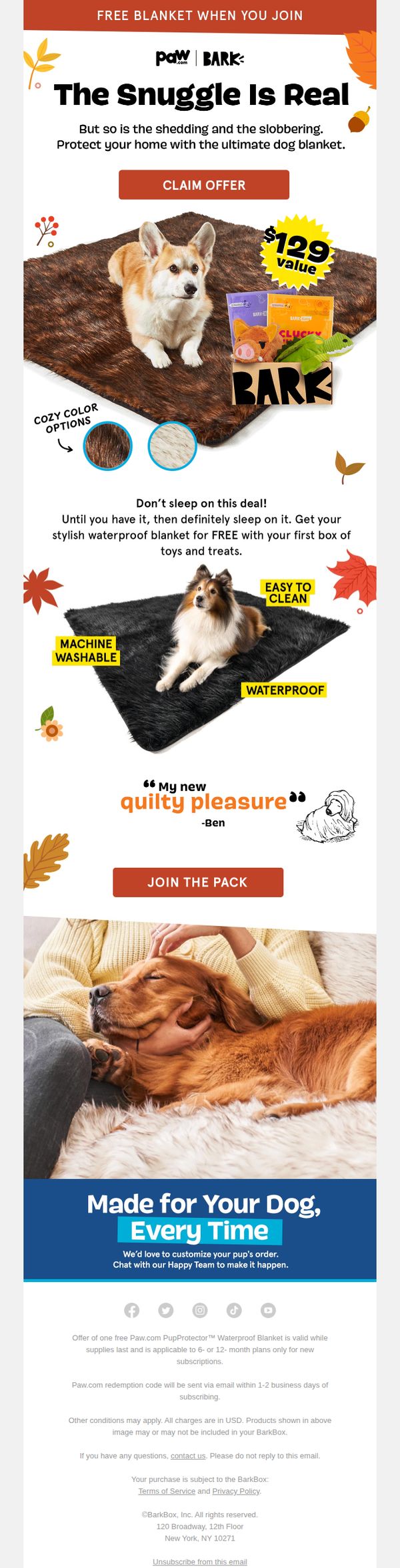 8. Don’t leaf your FREE Fall blanket behind 🍁