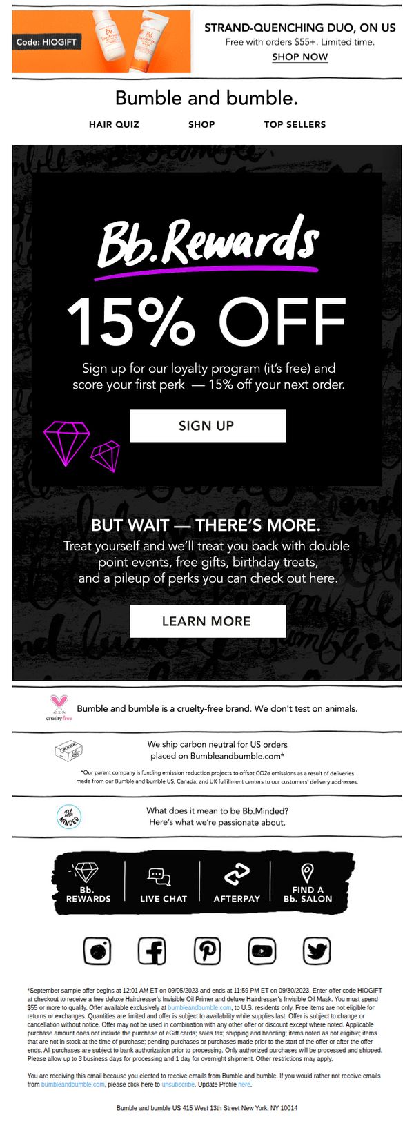 7. Join Bb.Rewards. 15% off + perks galore.