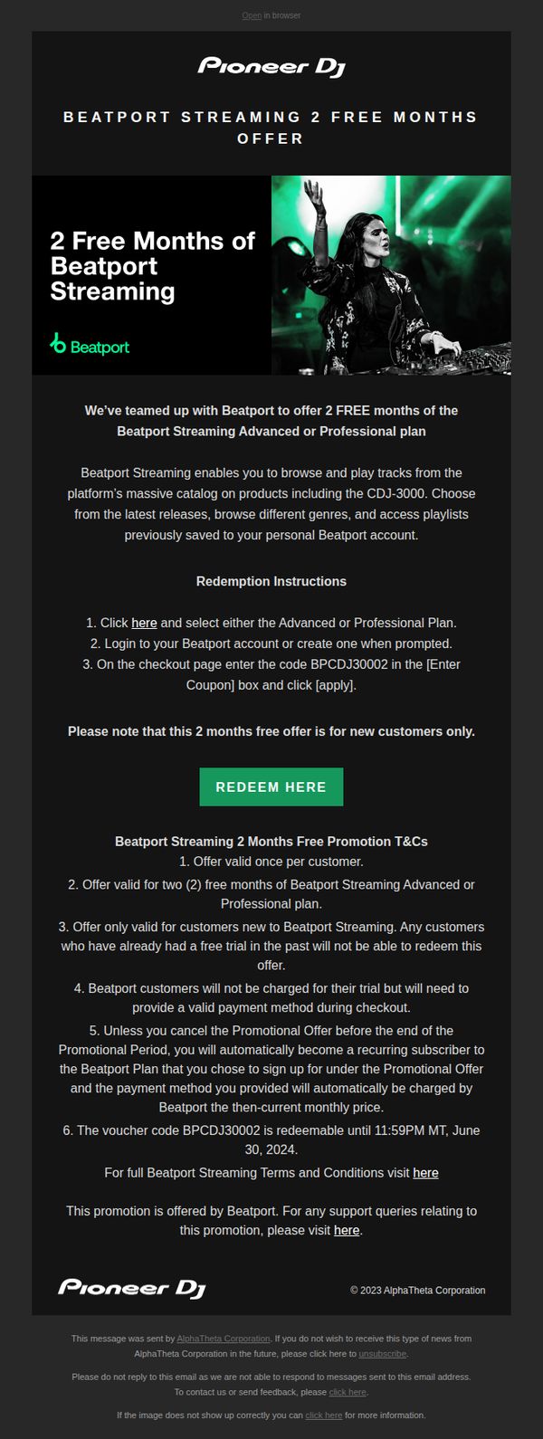 10. Beatport Streaming 2 Free Months Offer