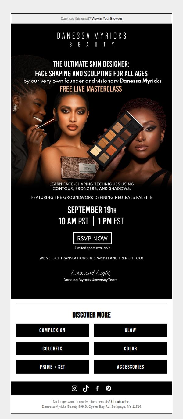 9. Danessa Myricks Beauty: Transform Your Look with a Free Masterclass!