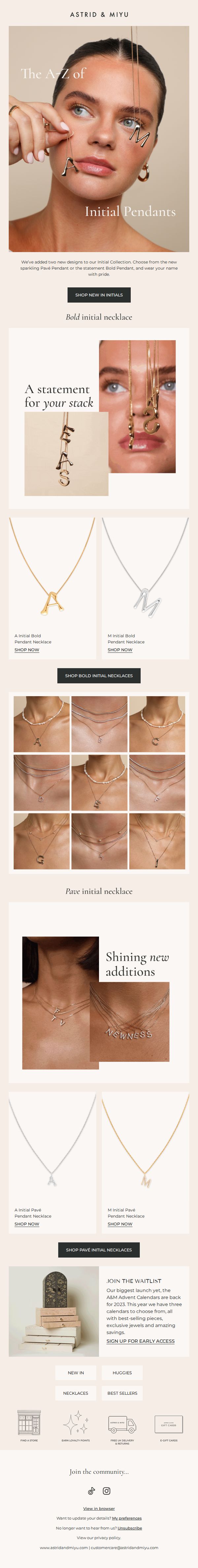 7. New In: Initial Pendants
