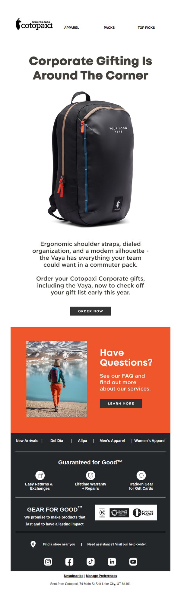 8. Cotopaxi: Check Off Your Corporate Gift List Early This Year