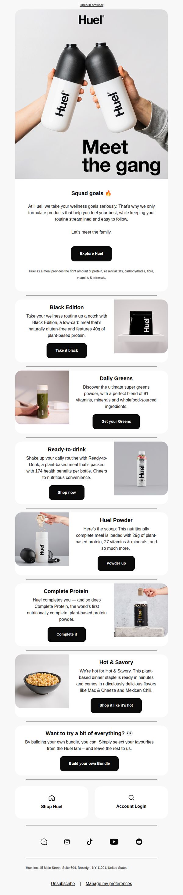 8. Huel: The Huel lineup 🖤
