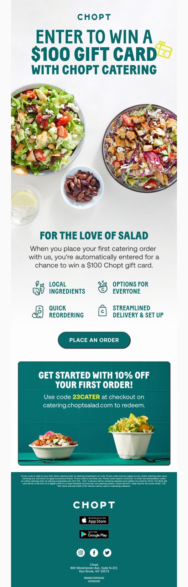 10. 🎉 Your Chance to Win: Place a Catering Order & Enter the Sweepstakes!