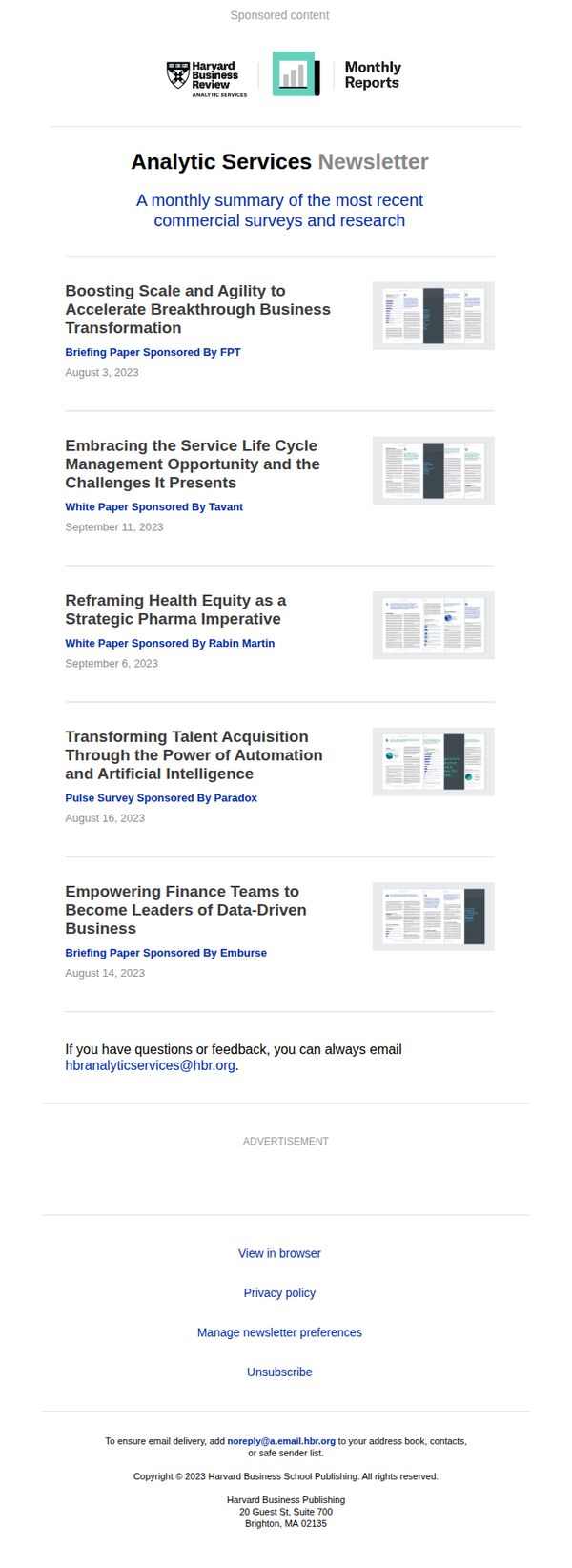 6. The latest research from Harvard Business Review Analytic Services