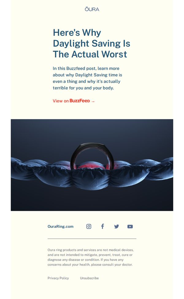 6. Oura: BuzzFeed x Oura: Daylight Saving Time