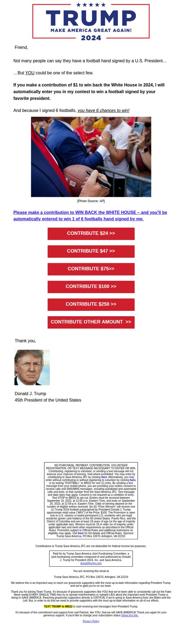 8. Donald J. Trump: RE: 1 of only 6