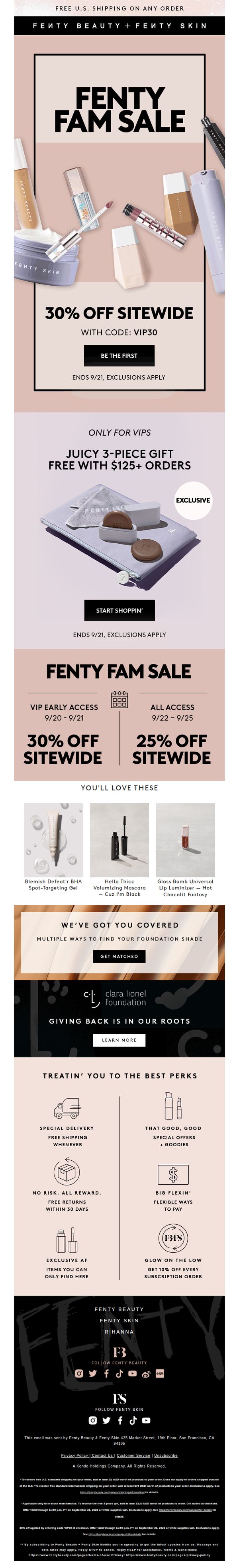 6. Fenty Beauty: VIP early access! 🎟 Fenty Fam Sale is BACK