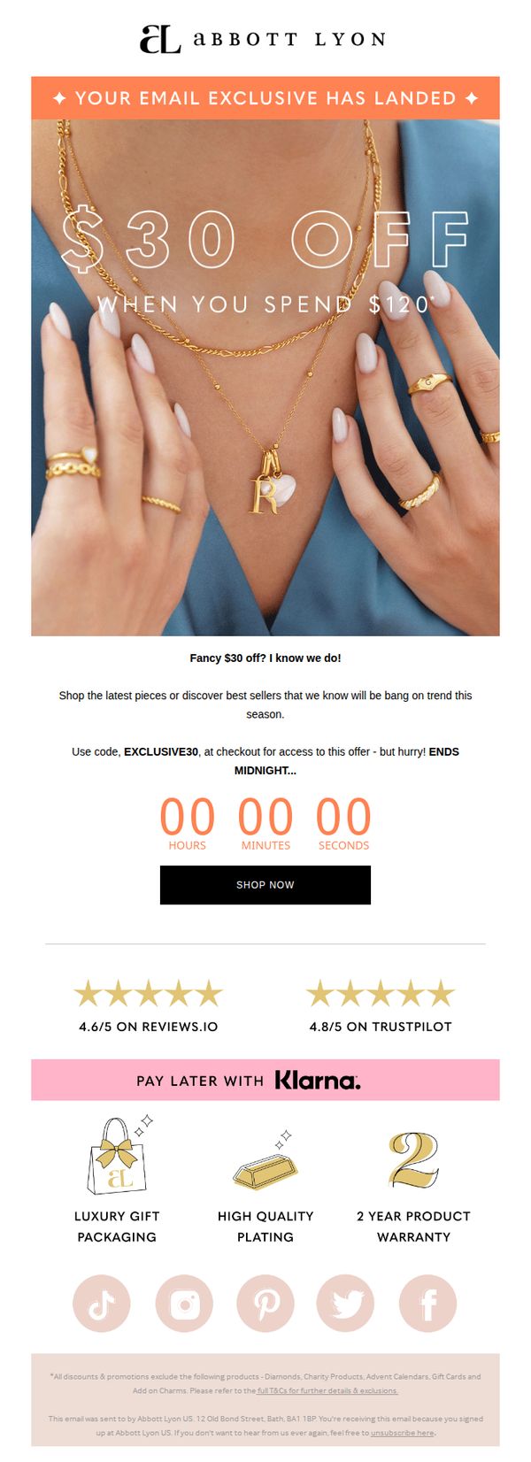 6. Abbott Lyon: Fancy $30 off TODAY ONLY 👀