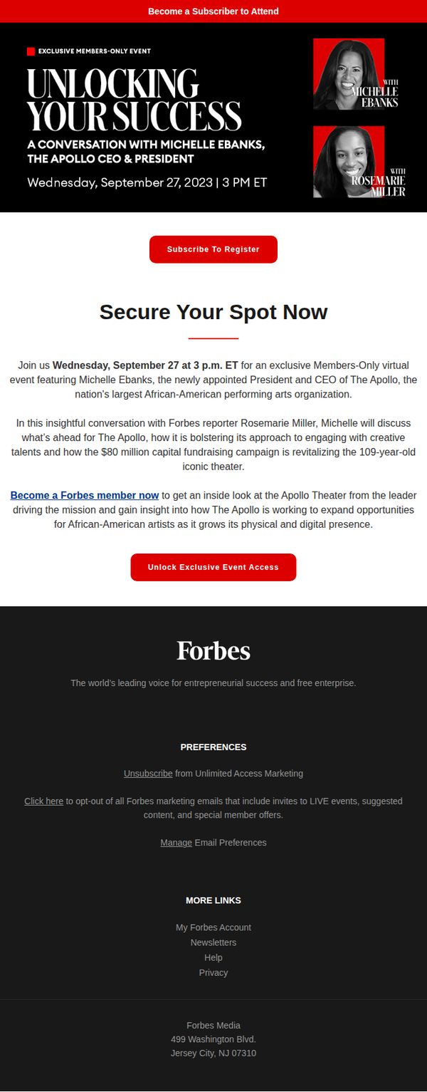 8. Register Now: Forbes At The Apollo