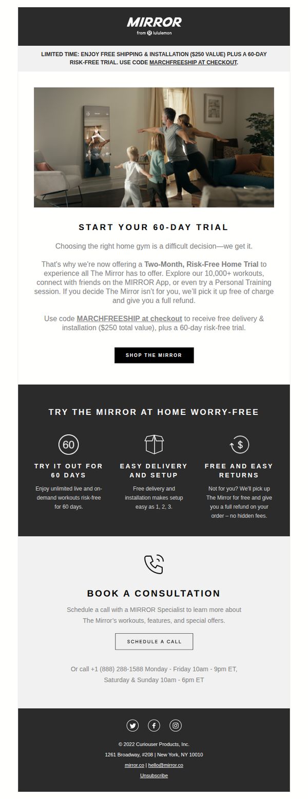 lululemon Studio (formerly Mirror)