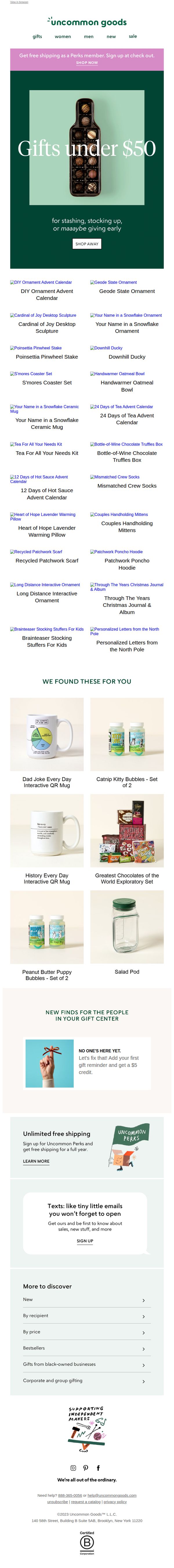 7. Holiday gifts under $50