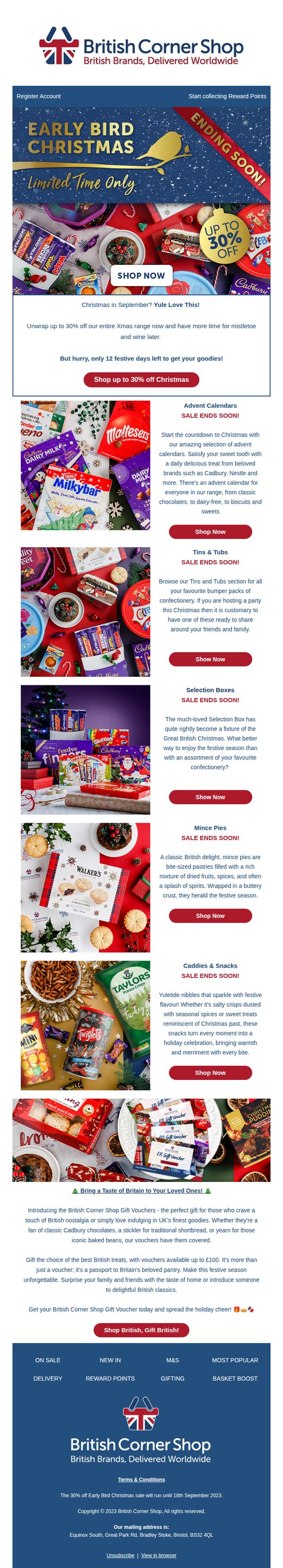 6. British Corner Shop: 30% off Xmas | Ends Soon 🎄🎅⏰