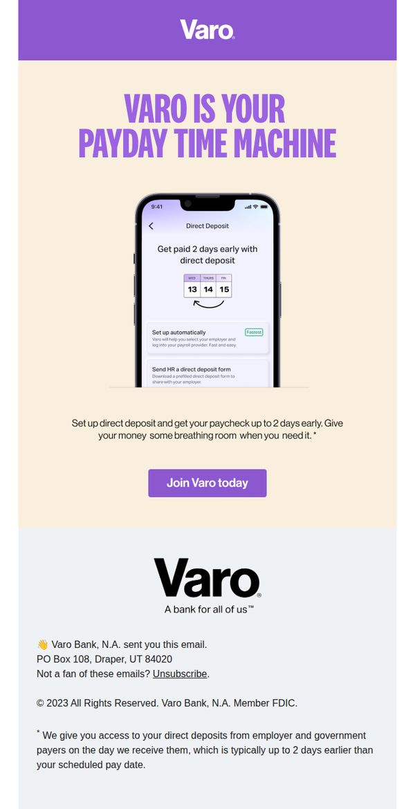 7. How does getting paid up to 2 days early sound? 🤔