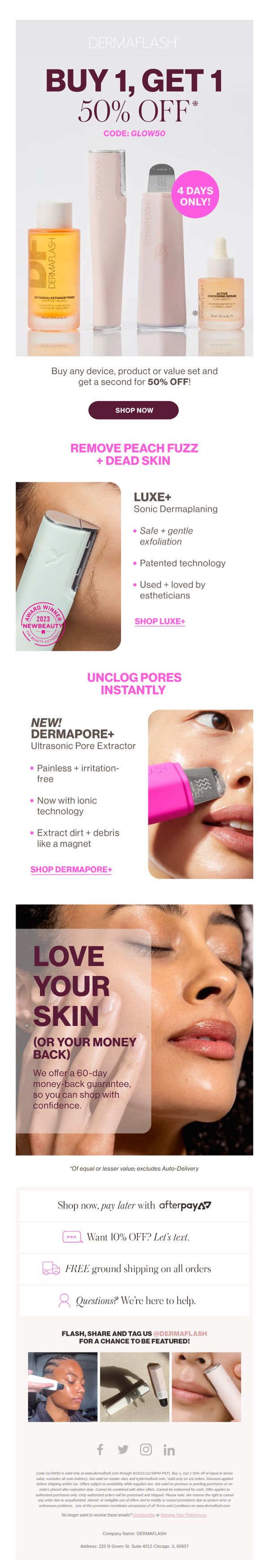 7. Dermaflash: BOGO 50% off starts NOW 🌟