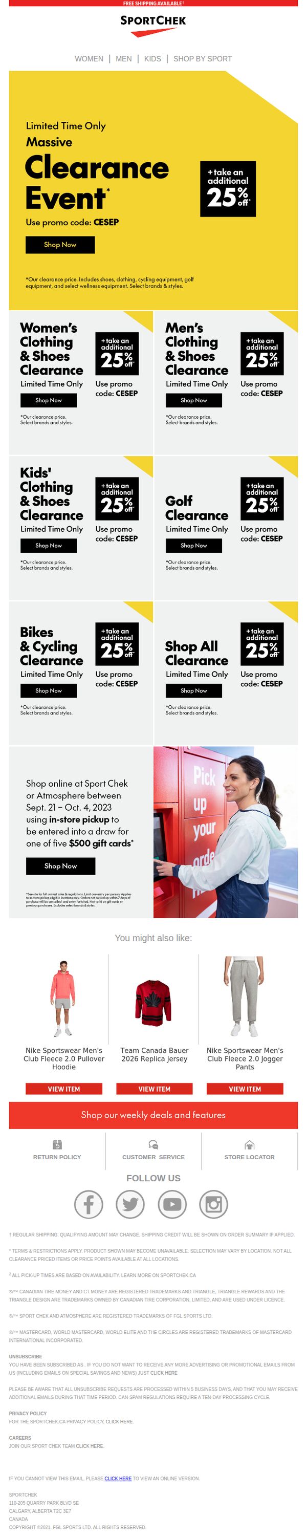 6. Massive Clearance Event Starts Now!
