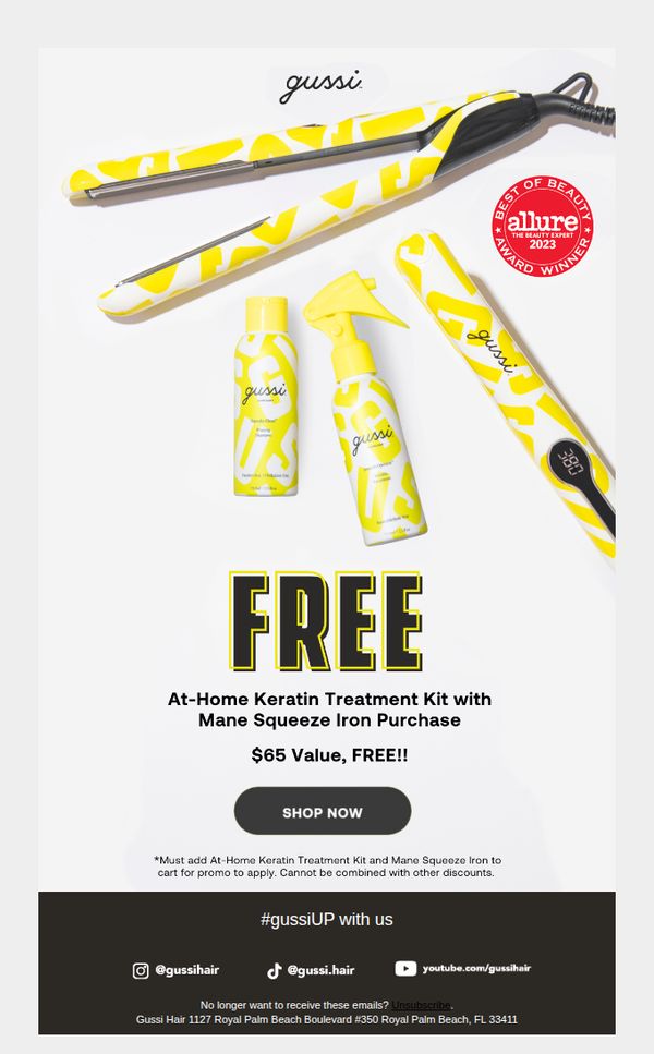 8. Unlock Award-Winning Beauty ✨ FREE At-Home Keratin Kit with Mane Squeeze Iron Purchase