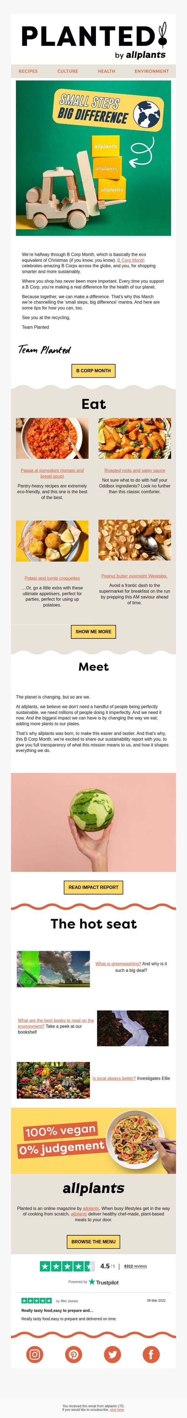 9. Allplants: Our sustainability report 🌎