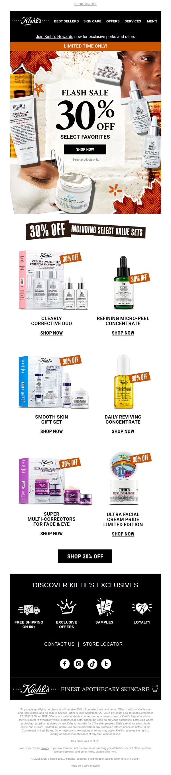 8. Kiehl's - EN: 30% OFF💥Flash Sale ON NOW💥