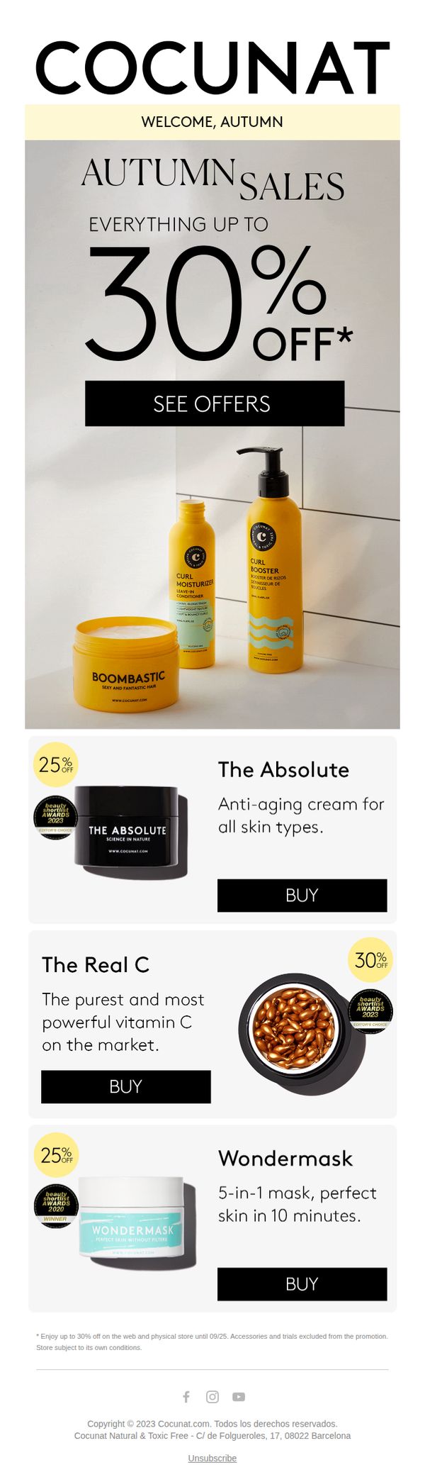 7. Cocunat: UP TO -30% DISCOUNT ON EVERYTHING🍁
