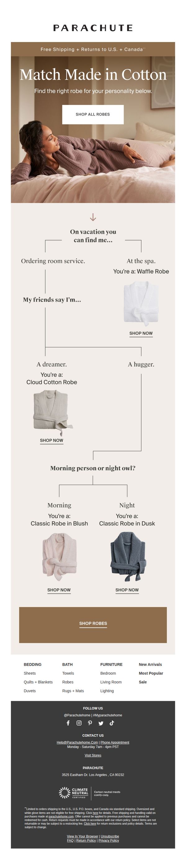 7. Parachute Home: Which Robe Are You?