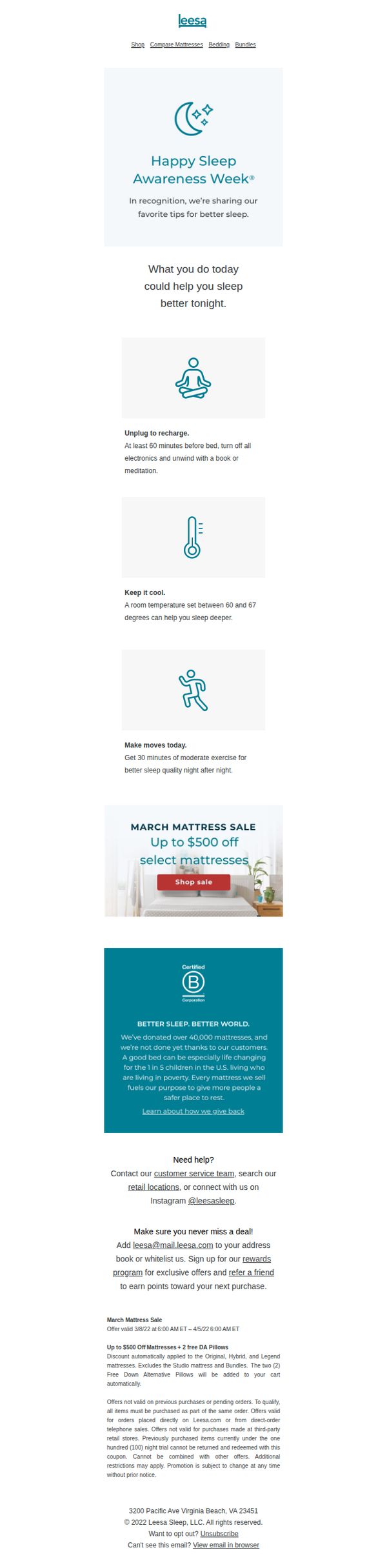 9. Sleep tips + $500 OFF to help you get there