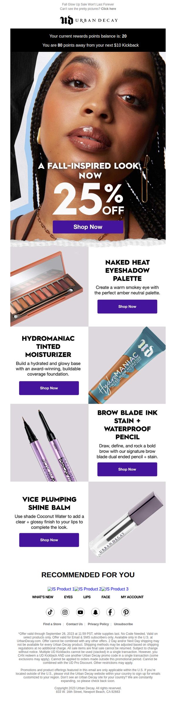 6. Unlock 25% OFF your perfect fall makeup look!