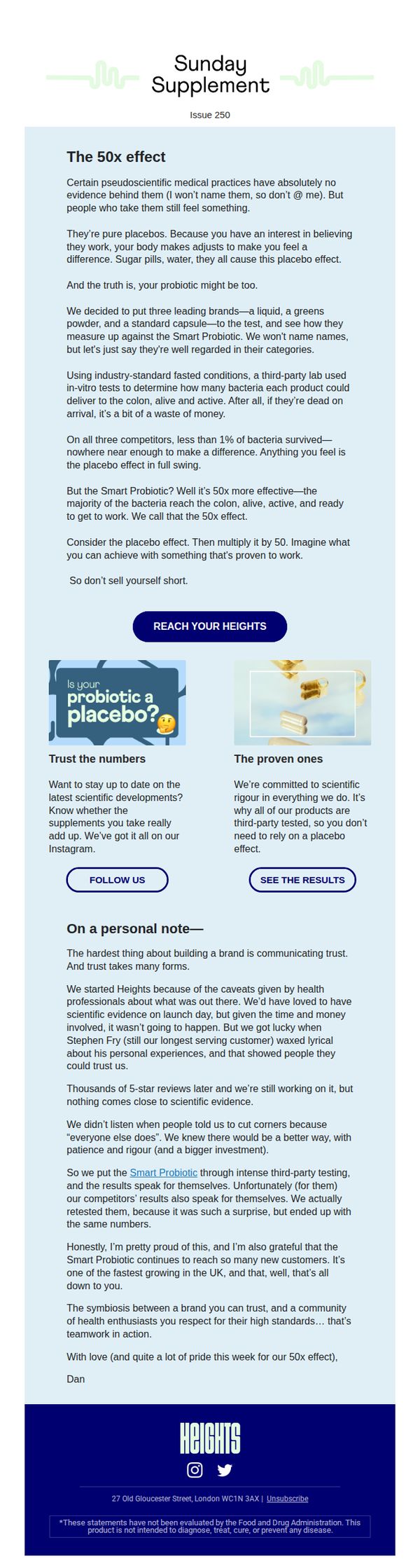 7. Heights: Is your probiotic a placebo? 😱
