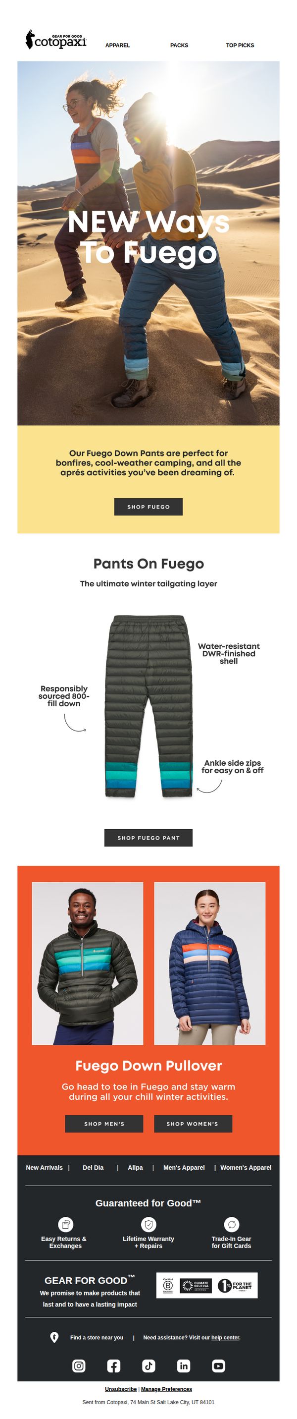 8. Cotopaxi: Fuego Down Pants Have Entered The Chat
