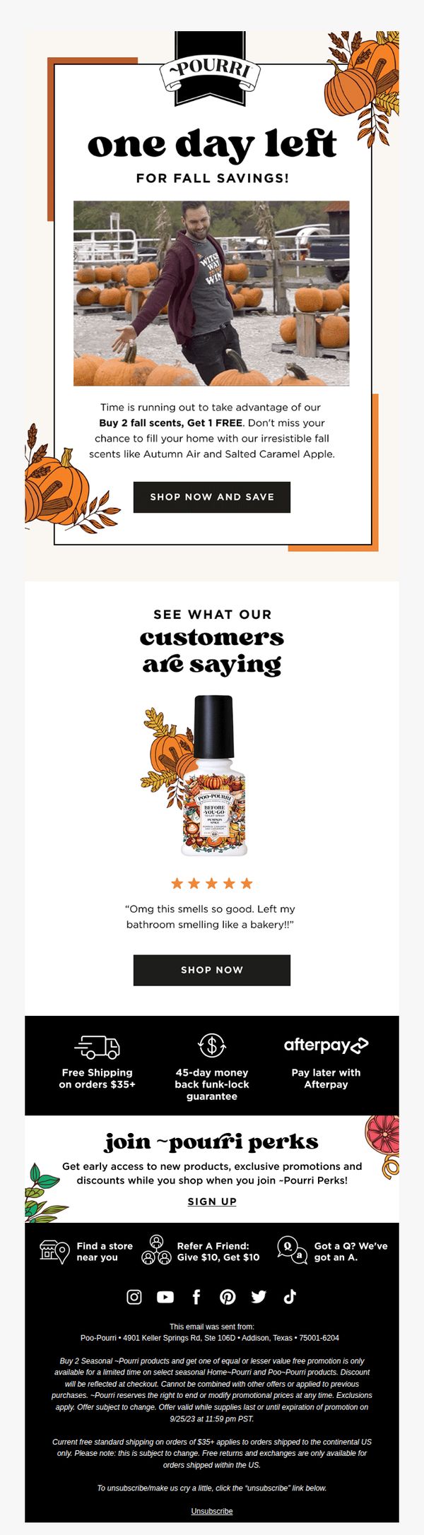 7. Poo-Pourri: One Day Left: Stock Up on Fall Essentials!